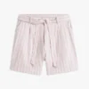 Pantaloncini a righe in misto lino con cintura Pantaloncini a righe in misto lino con cintura