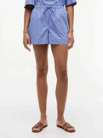 Pantaloncini a righe in popeline