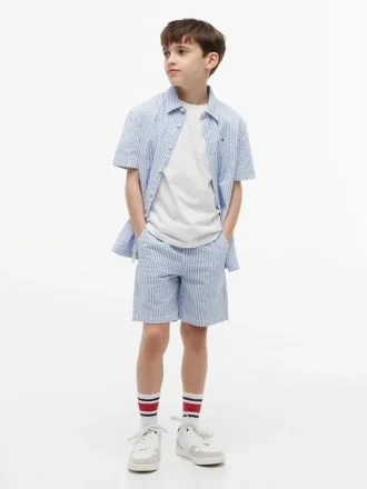 Pantaloncini a righe in seersucker per bambini