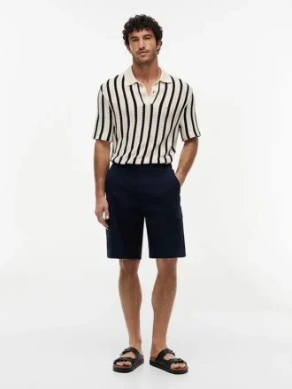 Pantaloncini cargo in twill elasticizzato dalla vestibilità comoda
