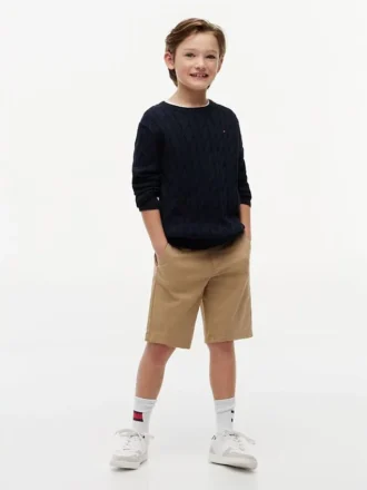 Pantaloncini chino con cintura per bambini