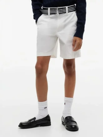 Pantaloncini chino elasticizzati larghi con cintura per bambini