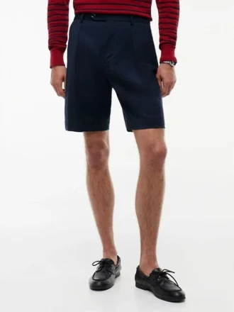 Pantaloncini chino in lana a pieghe New York Label