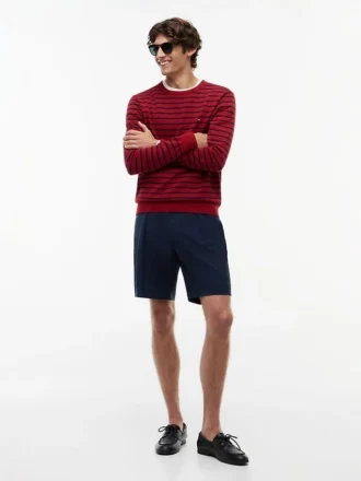 Pantaloncini chino in lana a pieghe New York Label
