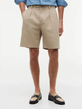 Pantaloncini chino in misto cotone e lino dal taglio comodo
