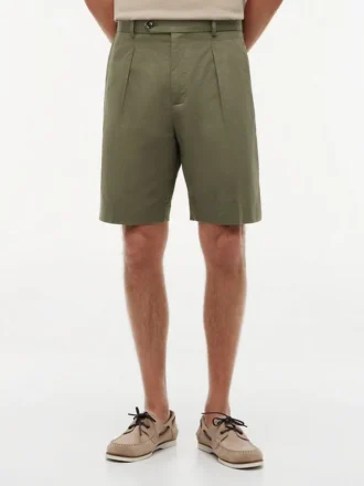 Pantaloncini chino in misto cotone e lino dal taglio comodo