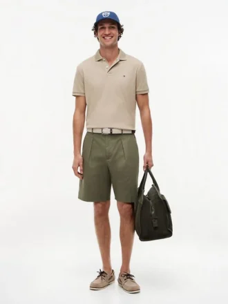 Pantaloncini chino in misto cotone e lino dal taglio comodo