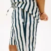 Pantaloncini da bambino in misto lino a righe dal taglio morbido