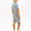 Pantaloncini da bambino in misto lino a righe dal taglio morbido