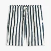 Pantaloncini da bambino in misto lino a righe dal taglio morbido