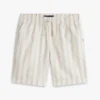 Pantaloncini da bambino in misto lino a righe dal taglio morbido