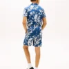 Pantaloncini da bambino in misto lino e cotone con motivo floreale