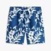 Pantaloncini da bambino in misto lino e cotone con motivo floreale