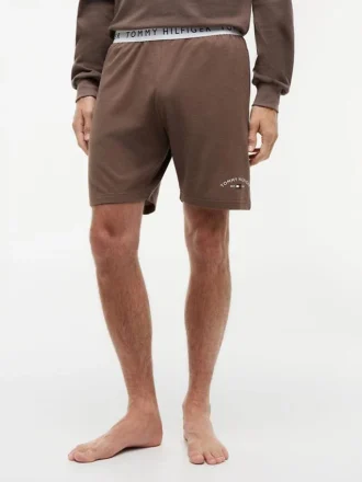 Pantaloncini da notte in piqué con logo Hilfiger