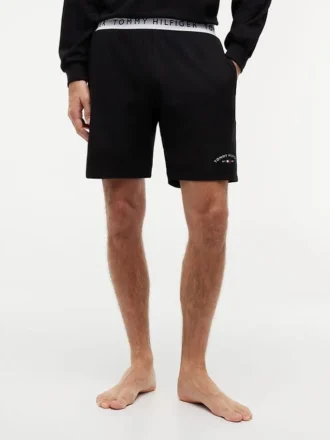 Pantaloncini da notte in piqué con logo Hilfiger