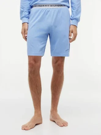 Pantaloncini da notte in piqué con logo Hilfiger