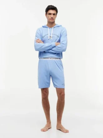 Pantaloncini da notte in piqué con logo Hilfiger