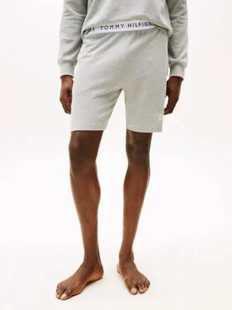 Pantaloncini da notte in piqué con logo Hilfiger da 8″