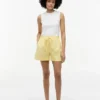 Pantaloncini elasticizzati in misto lino e cotone Pantaloncini elasticizzati in misto lino e cotone