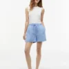 Pantaloncini elasticizzati in misto lino e cotone Pantaloncini elasticizzati in misto lino e cotone