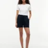 Pantaloncini elasticizzati in misto lino e cotone Pantaloncini elasticizzati in misto lino e cotone