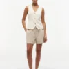 Pantaloncini elasticizzati in misto lino e cotone Pantaloncini elasticizzati in misto lino e cotone