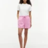 Pantaloncini elasticizzati in misto lino e cotone Pantaloncini elasticizzati in misto lino e cotone
