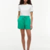 Pantaloncini elasticizzati in misto lino e cotone Pantaloncini elasticizzati in misto lino e cotone
