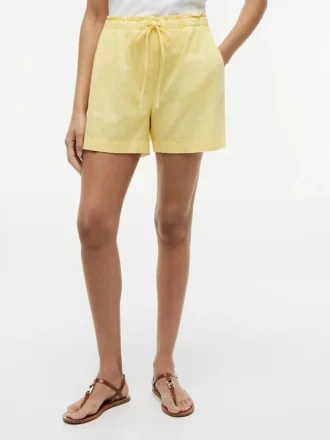 Pantaloncini elasticizzati in misto lino e cotone Pantaloncini elasticizzati in misto lino e cotone