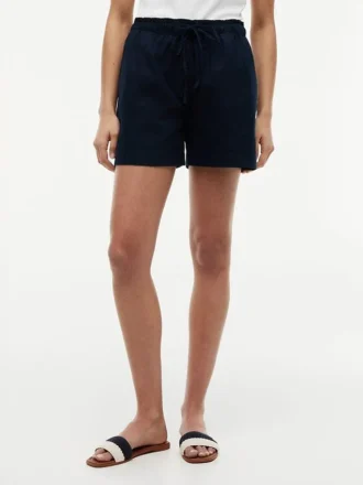 Pantaloncini elasticizzati in misto lino e cotone