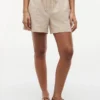 Pantaloncini elasticizzati in misto lino e cotone Pantaloncini elasticizzati in misto lino e cotone