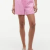 Pantaloncini elasticizzati in misto lino e cotone Pantaloncini elasticizzati in misto lino e cotone