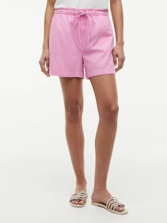 Pantaloncini elasticizzati in misto lino e cotone