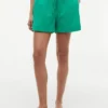 Pantaloncini elasticizzati in misto lino e cotone Pantaloncini elasticizzati in misto lino e cotone