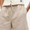 Pantaloncini elasticizzati in misto lino e cotone Pantaloncini elasticizzati in misto lino e cotone