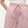 Pantaloncini elasticizzati in misto lino e cotone Pantaloncini elasticizzati in misto lino e cotone