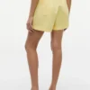 Pantaloncini elasticizzati in misto lino e cotone Pantaloncini elasticizzati in misto lino e cotone