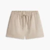 Pantaloncini elasticizzati in misto lino e cotone Pantaloncini elasticizzati in misto lino e cotone