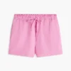 Pantaloncini elasticizzati in misto lino e cotone Pantaloncini elasticizzati in misto lino e cotone