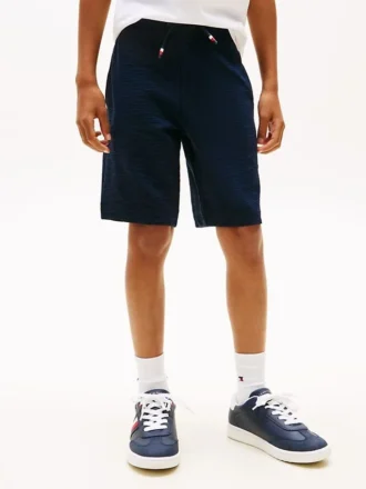 Pantaloncini elasticizzati in seersucker per bambini Pantaloncini elasticizzati in seersucker per bambini