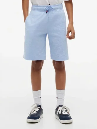 Pantaloncini elasticizzati in seersucker per bambini Pantaloncini elasticizzati in seersucker per bambini