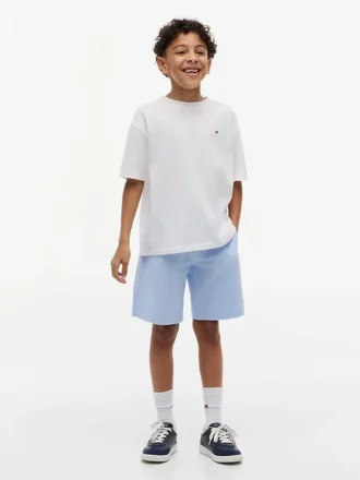 Pantaloncini elasticizzati in seersucker per bambini Pantaloncini elasticizzati in seersucker per bambini