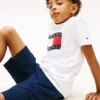 Pantaloncini elasticizzati in seersucker per bambini Pantaloncini elasticizzati in seersucker per bambini