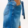 Pantaloncini in denim a vita alta con cintura