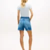 Pantaloncini in denim a vita alta con cintura