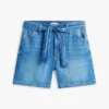Pantaloncini in denim a vita alta con cintura