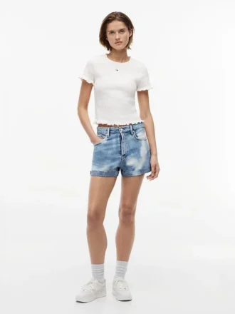 Pantaloncini in denim con risvolto Tommy Jeans