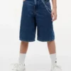 Pantaloncini in denim larghi con stampa graffiti per bambini Pantaloncini in denim larghi con stampa graffiti per bambini