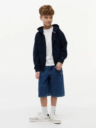 Pantaloncini in denim larghi con stampa graffiti per bambini