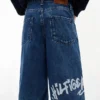 Pantaloncini in denim larghi con stampa graffiti per bambini Pantaloncini in denim larghi con stampa graffiti per bambini